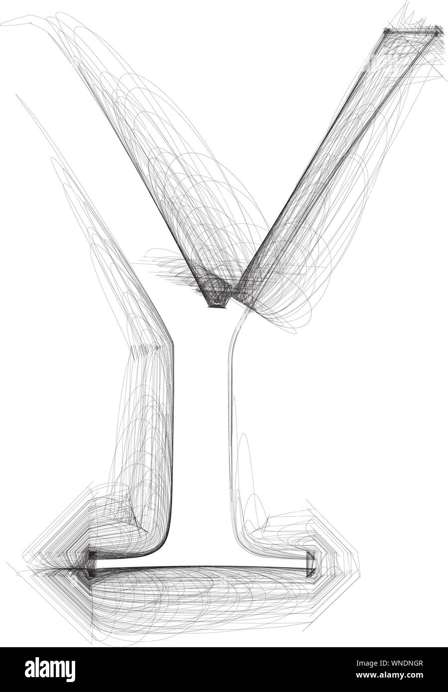 Y Drawing Hand draw font. LETTER Y. Vector illustration Stock Vector Image & Art ...