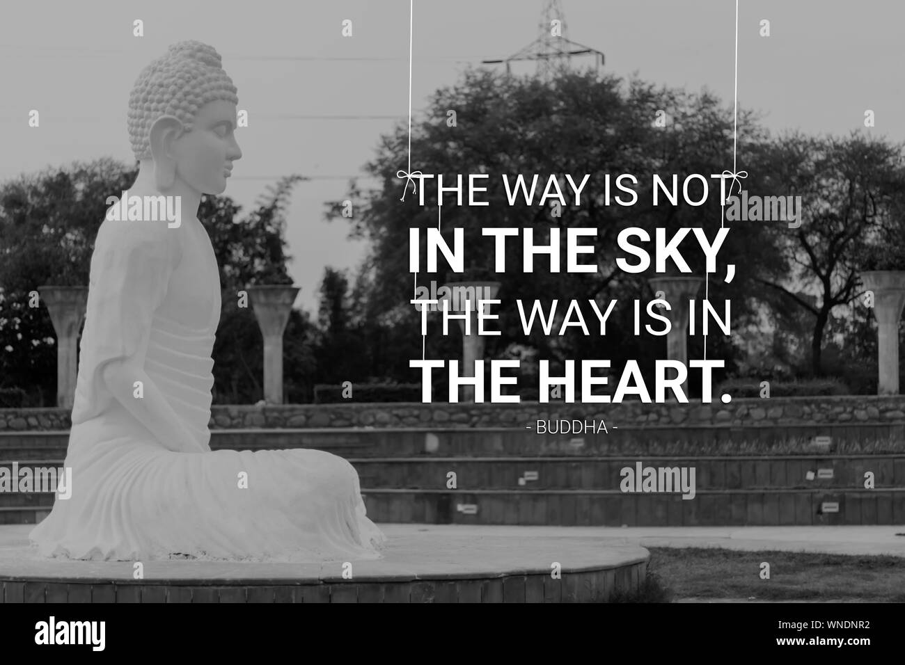 The way is not in the sky the way is in the heart - buddha Stock Photo