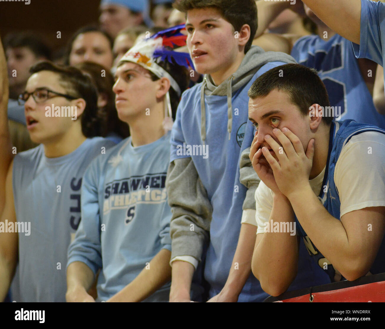 Fans react in the fourth quarter as Shawnee attempst a comeback in the New Jersey Group 4 State Championship game against Linden Sunday March 12, 2017 Stock Photo