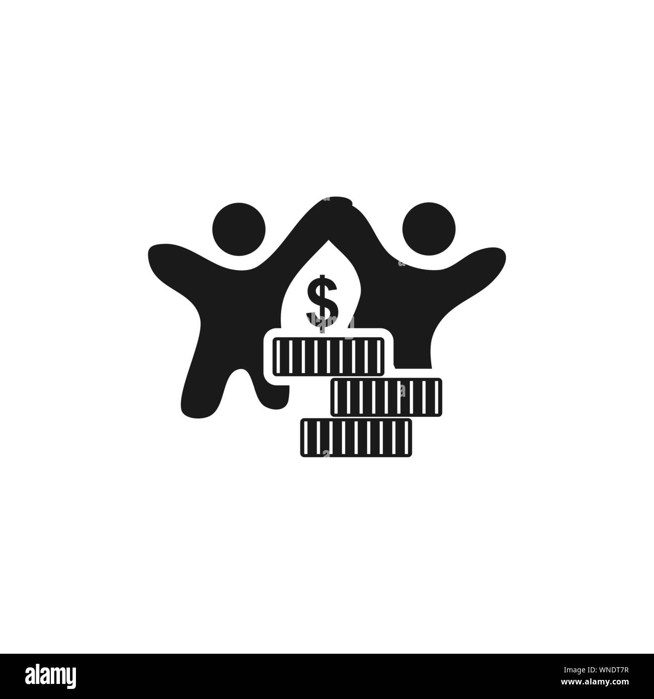 Commitment Teamwork Together Business Black Logo Illustration Vector ...