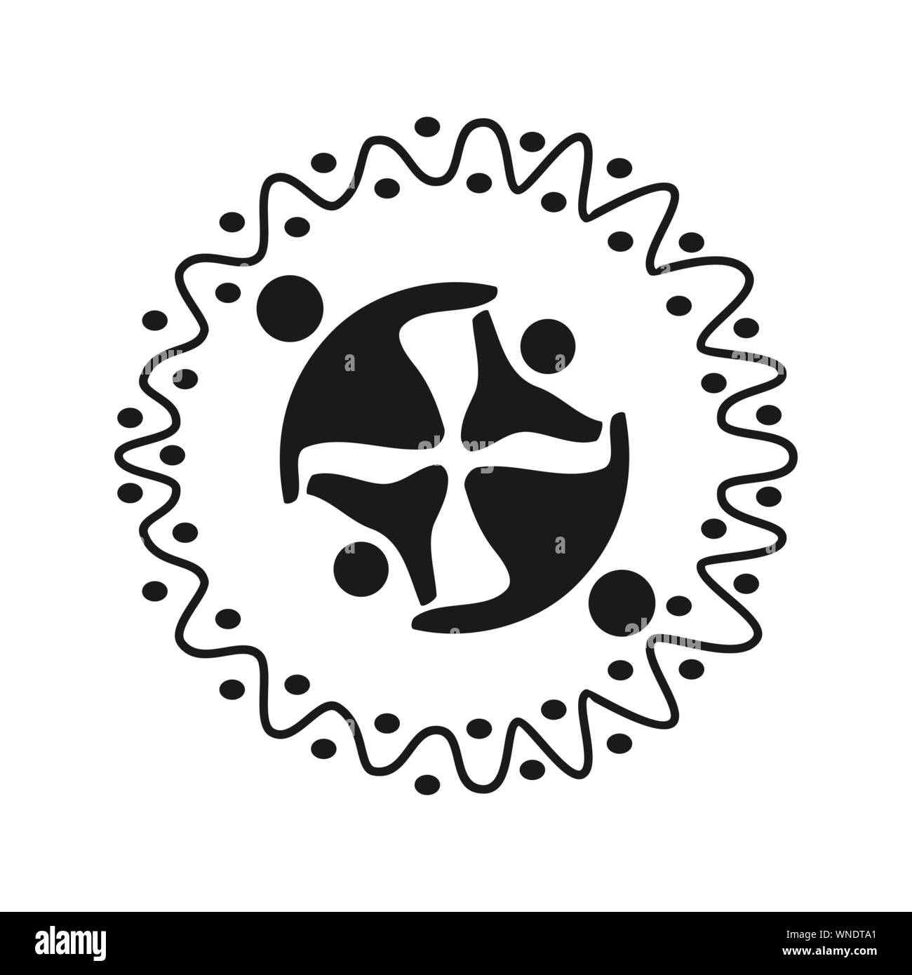 Commitment Teamwork Together Business Black Logo Illustration Vector ...