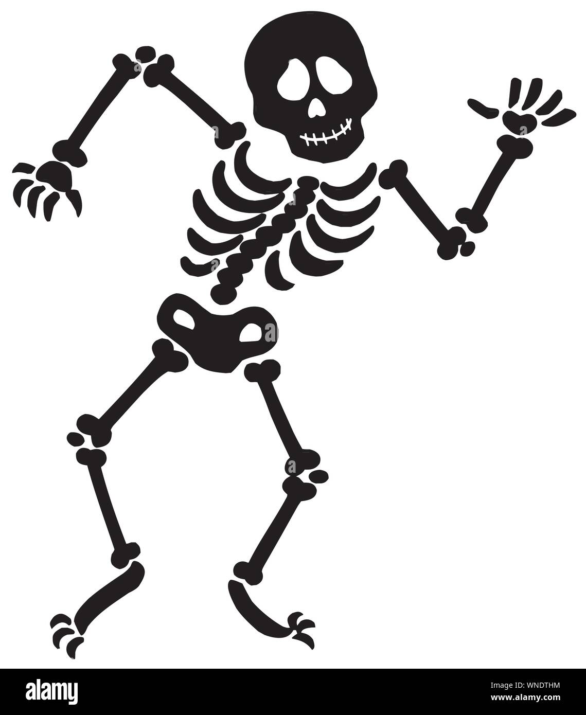 Dancing skeleton silhouette Stock Vector