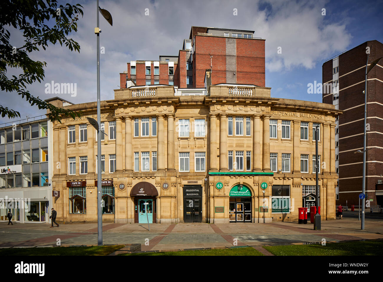 Stockport town centres ST PETERSGATE former Prudential Buildings Stock Photo