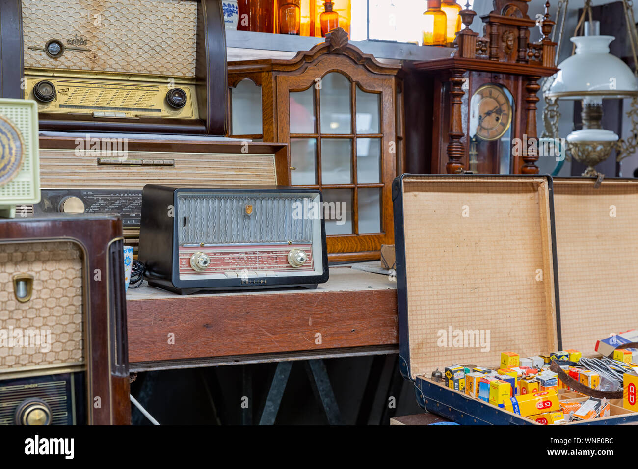 Exposition of vintage furniture at Dutch flea market Stock Photo Alamy