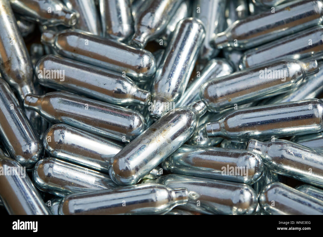 Discarded canisters of NITROUS oxide, laughing gas or 'hippy crack