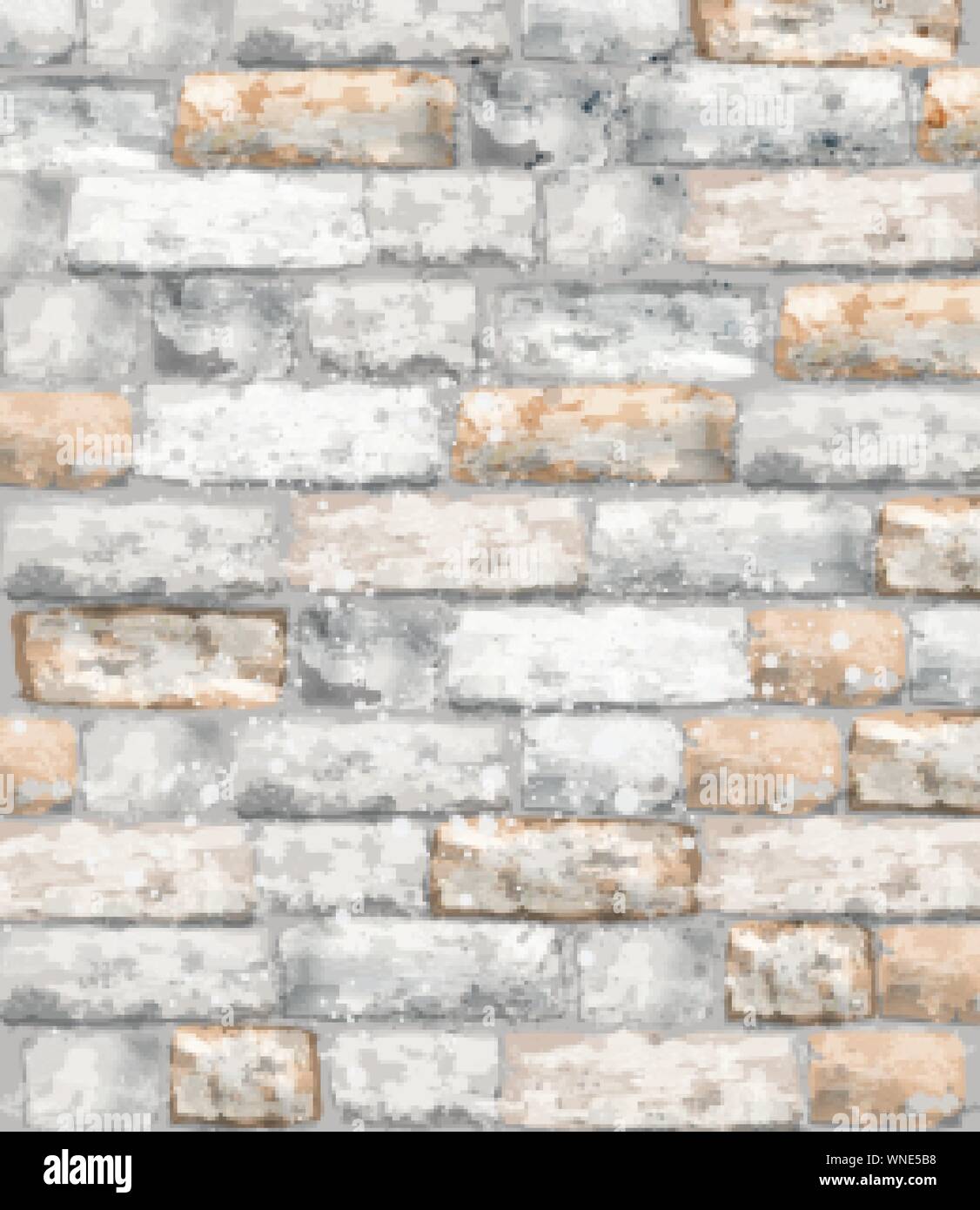 Brick texture Vector watercolor. Stone background template material Stock Vector