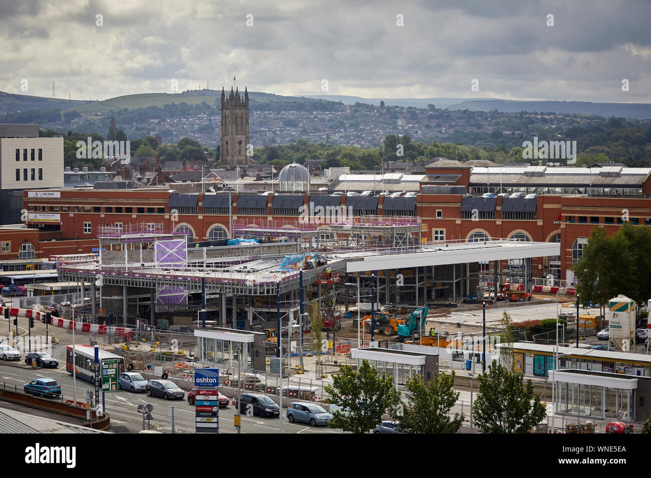 AshtonunderLyne town centre bus station under construction by French