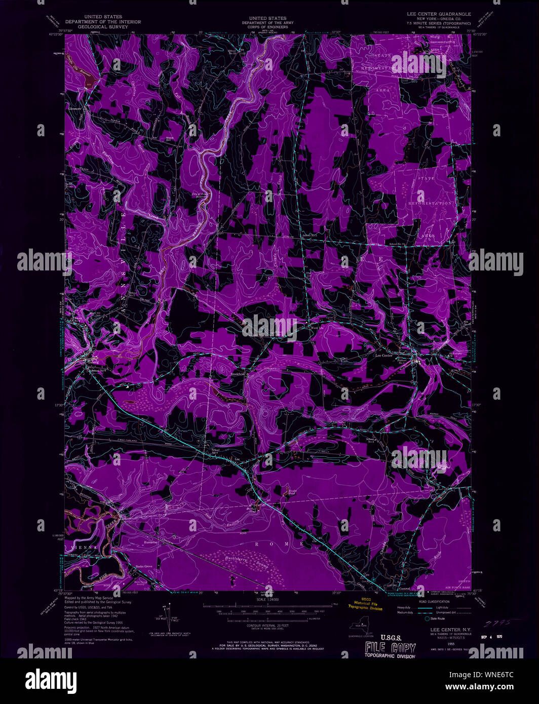 New York NY Lee Center 130241 1955 24000 Inverted Restoration Stock