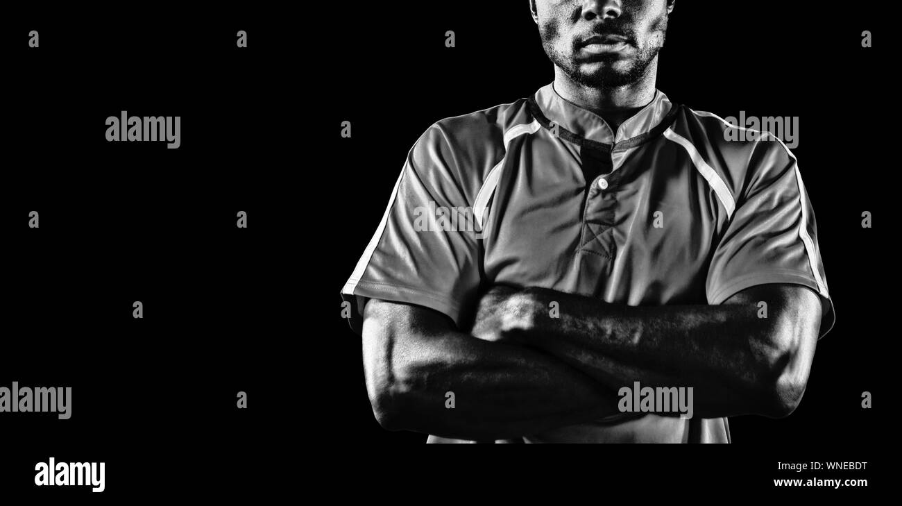 Strong Rugby Player Stock Photo - Alamy