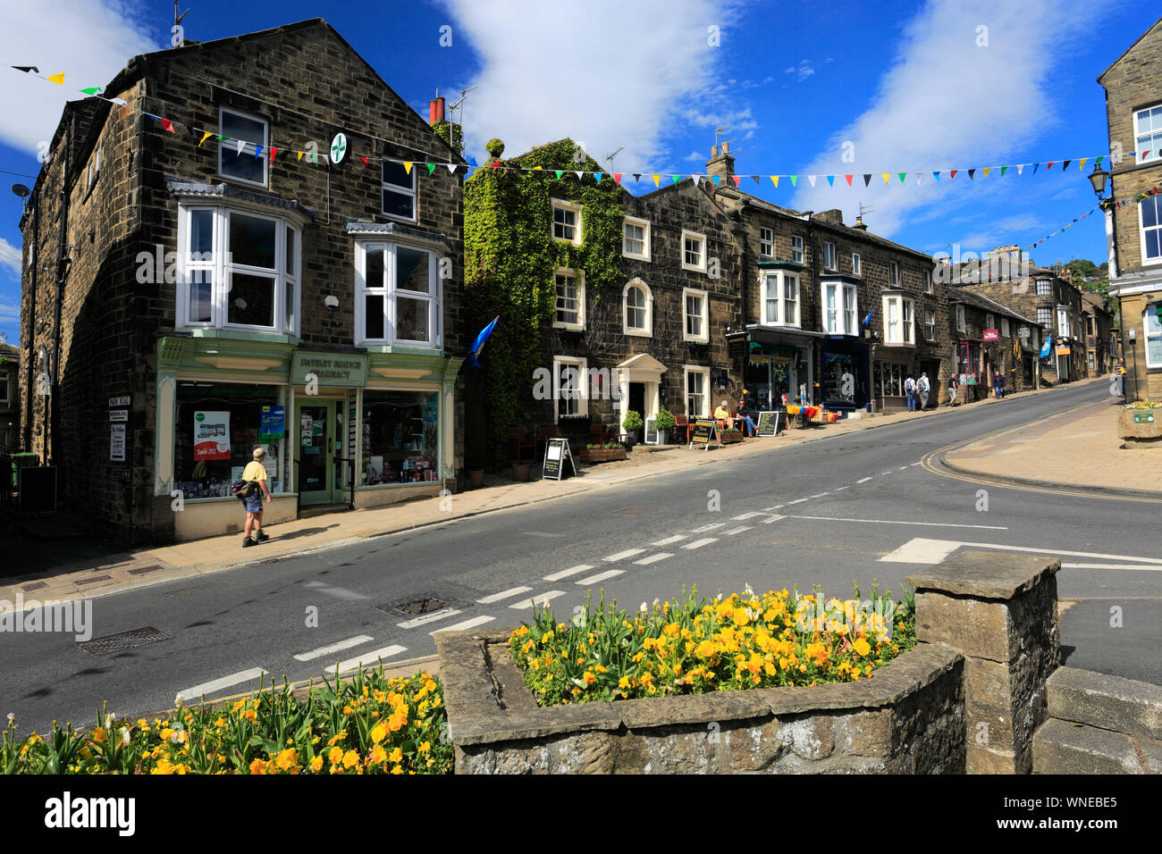 Street view in Pateley Bridge town, Nidderdale, North Yorkshire