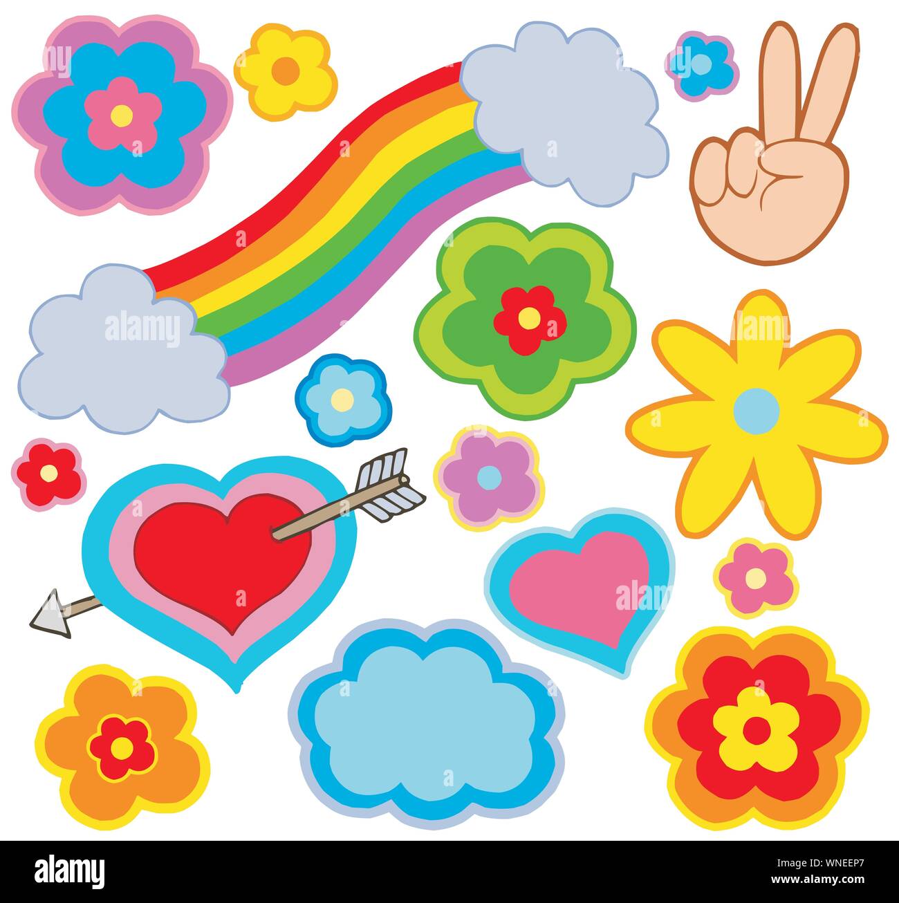 Hippie decorations Stock Vector