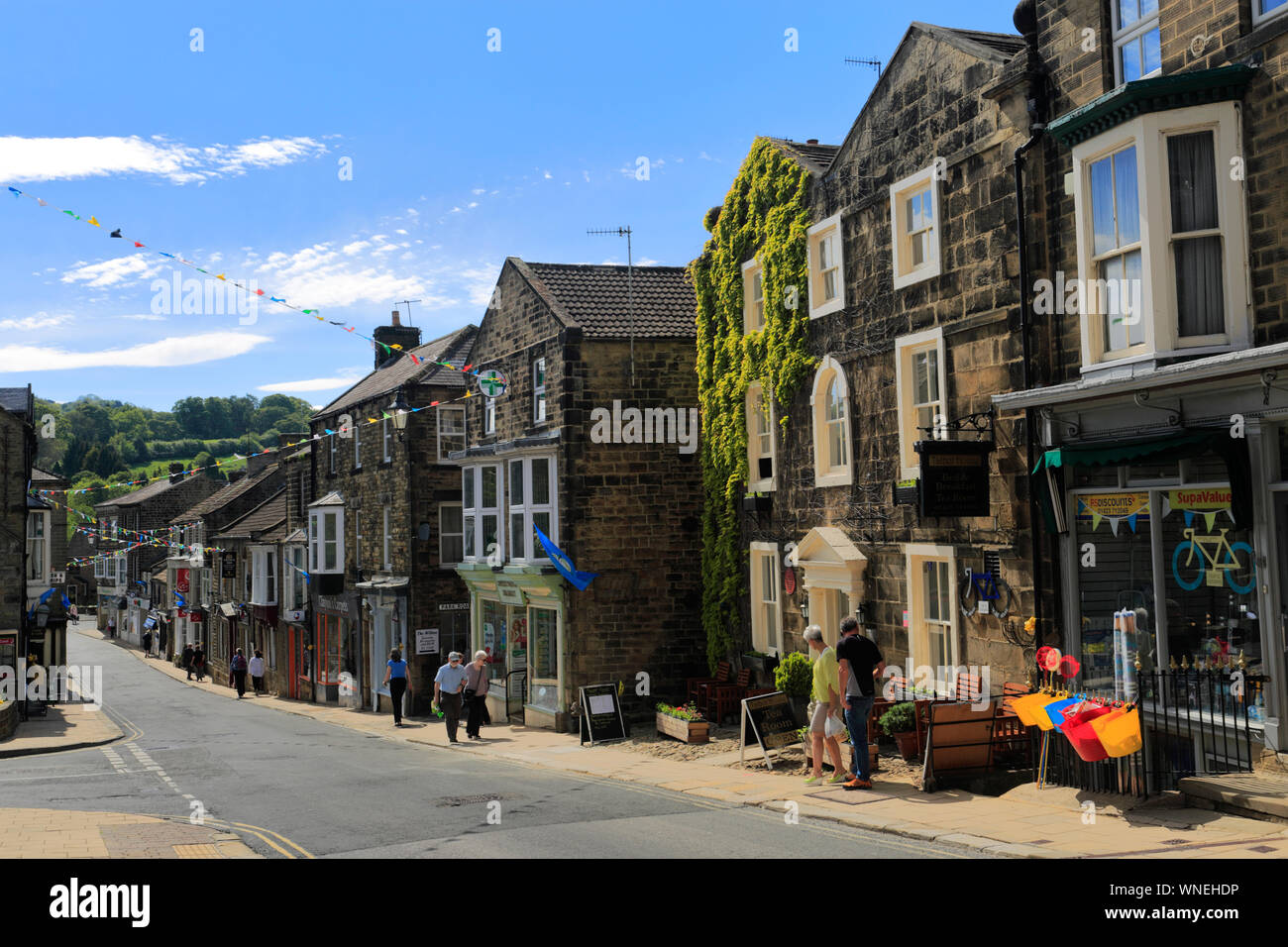 Street view in Pateley Bridge town, Nidderdale, North Yorkshire
