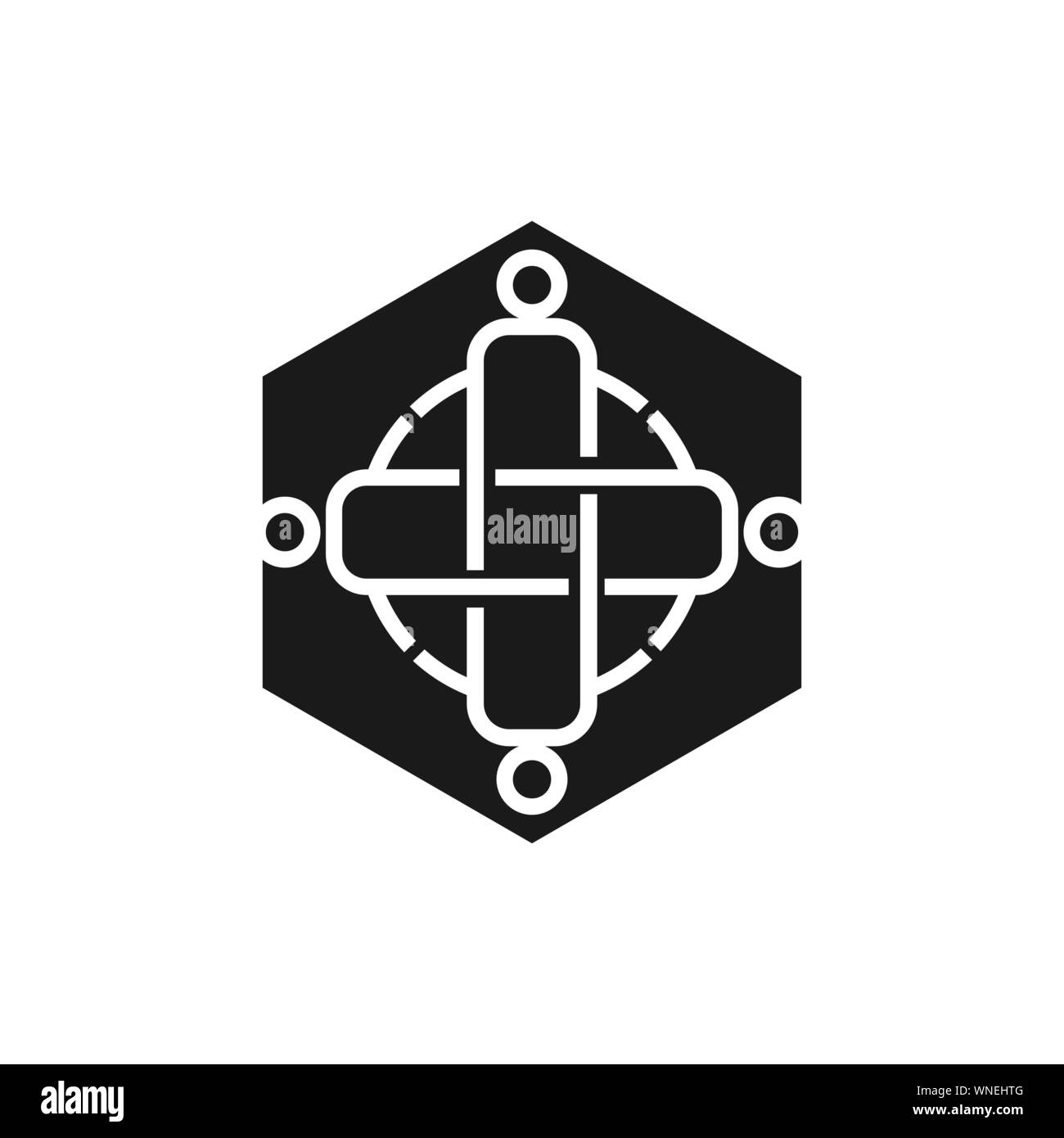 Commitment Teamwork Together Business Black Logo Illustration Vector ...
