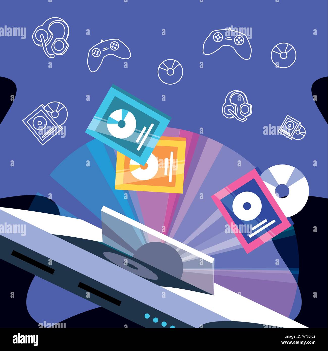 console of video games entertainment icons vector illustration design ...