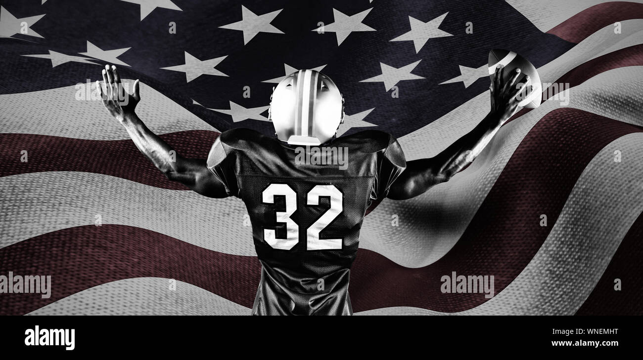 Composite image of strong rugby player Stock Photo - Alamy