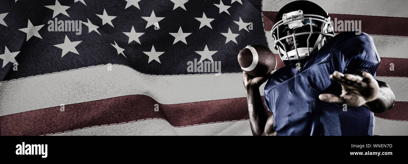 Composite image of strong rugby player Stock Photo - Alamy