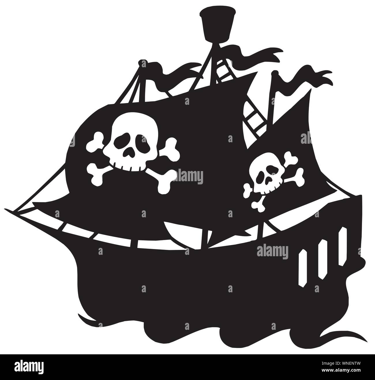 Pirate ship silhouette Stock Vector Image & Art - Alamy