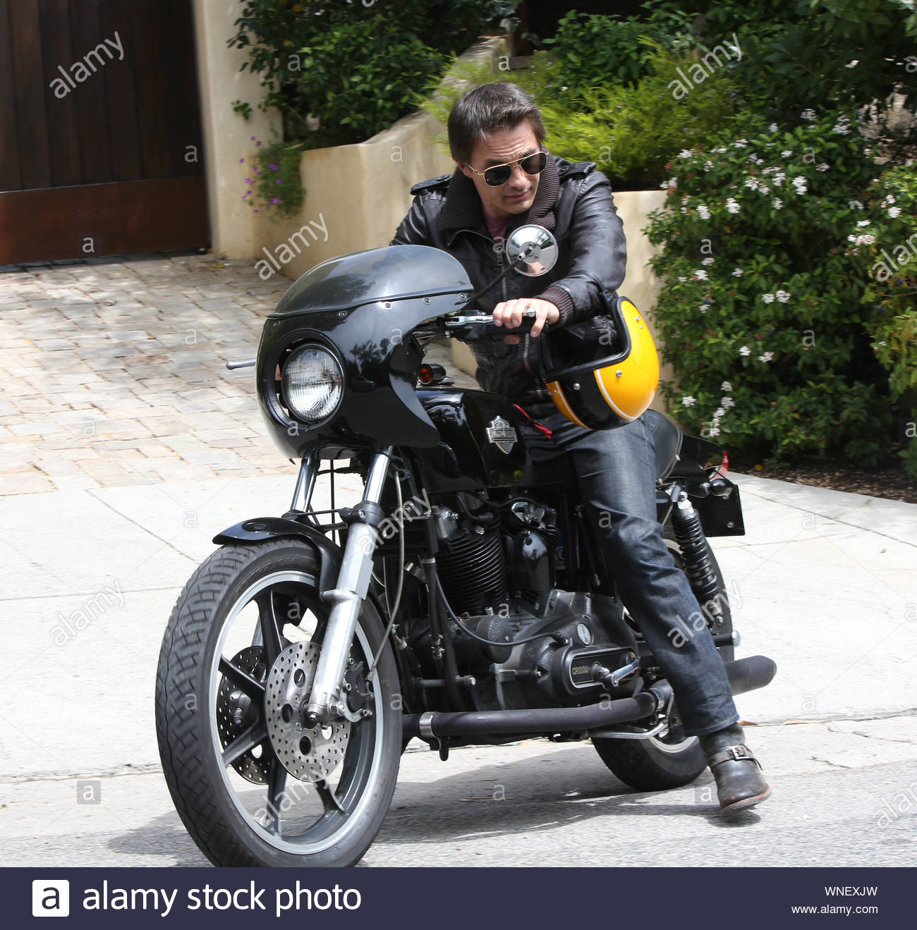 Harley Davidson Los Angeles >> Los Angeles Ca Olivier Martinez Sits Aboard His Black Harley Davidson Los Angeles >> Los Angeles Ca Olivier Martinez Sits Aboard His Black