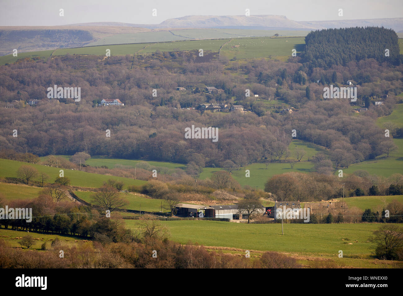Tameside boarder Werneth Low views Stock Photo