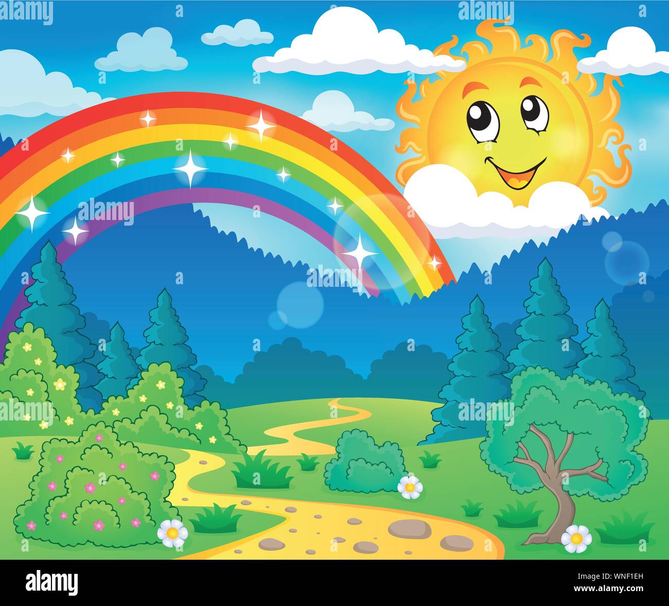 Spring theme landscape 6 Stock Vector Image & Art - Alamy