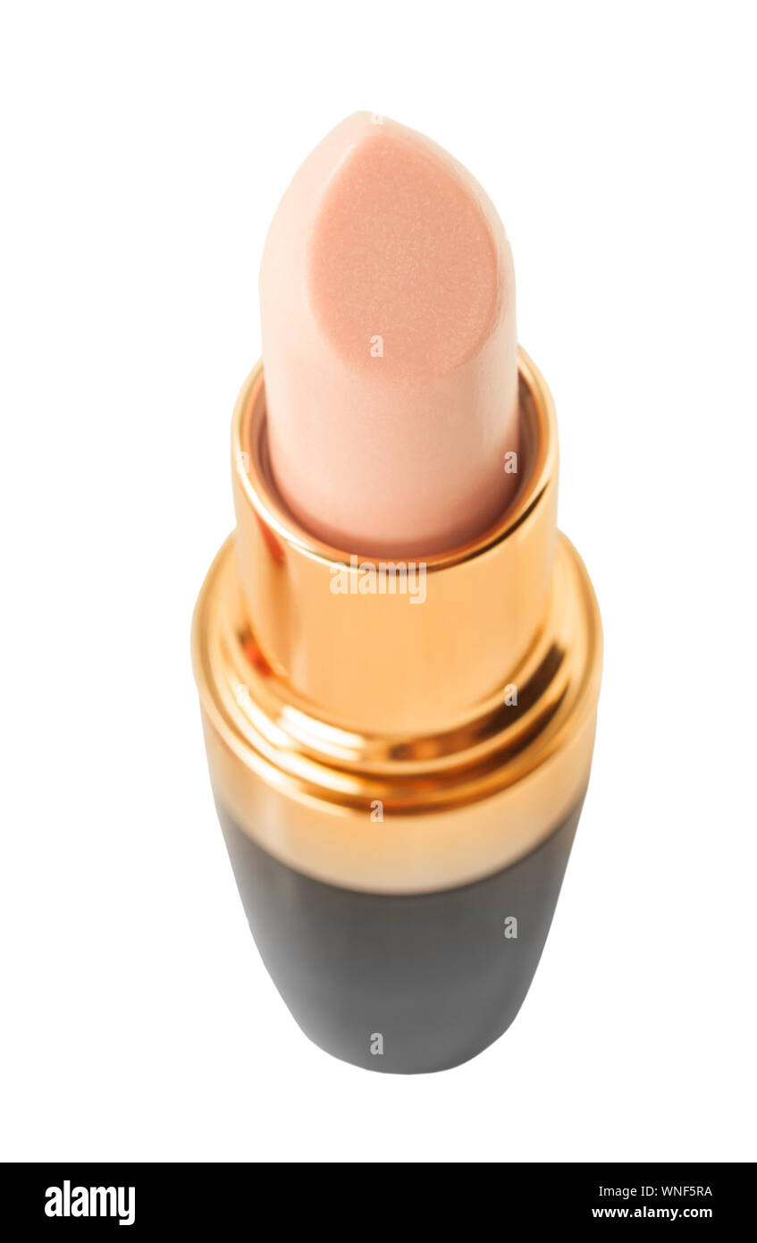 Close-up Of Lipstick Over White Background Stock Photo