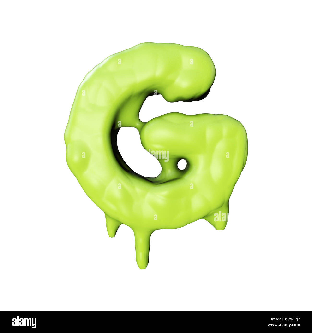 Letter G green slime oozing halloween font. 3D Rendering Stock Photo ...