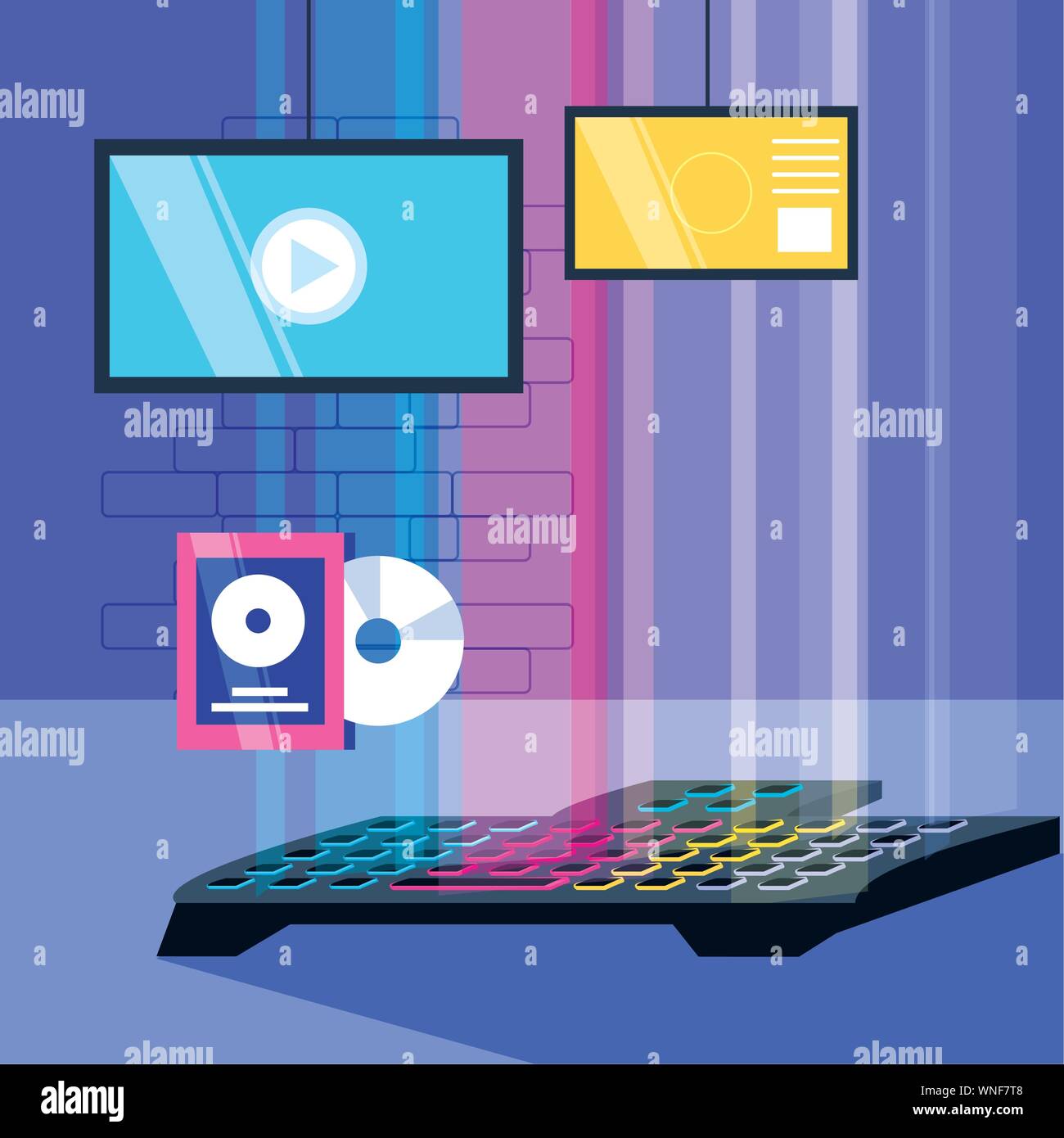 console and display games entertainment vector illustration design