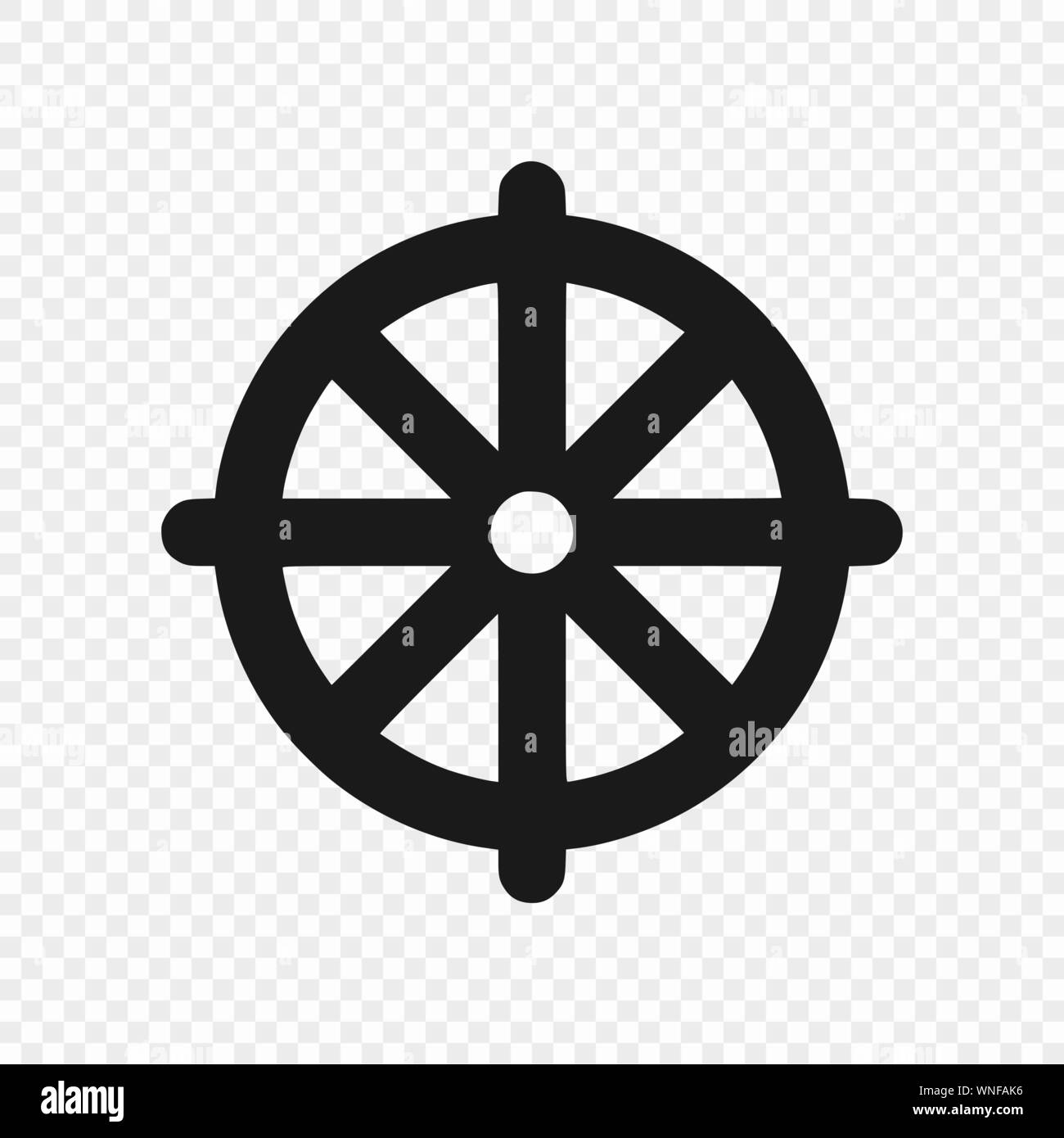 Dharmachakra / Wheel of Dharma - a symbol of Buddhism. Vector illustration . Template for your design Stock Vector