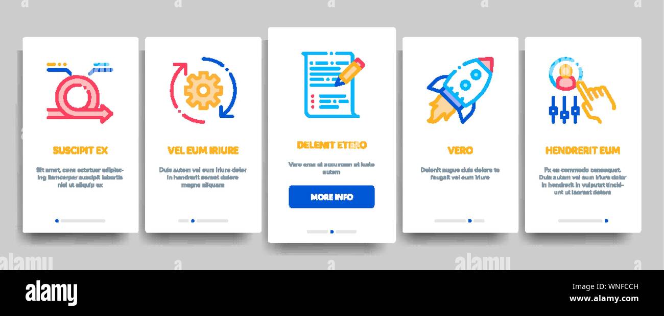 Scrum Agile Elements Vector Onboarding Stock Vector