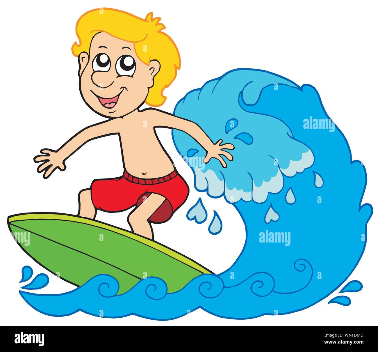 Cartoon Surfer Boy Stock Vector Image Art Alamy