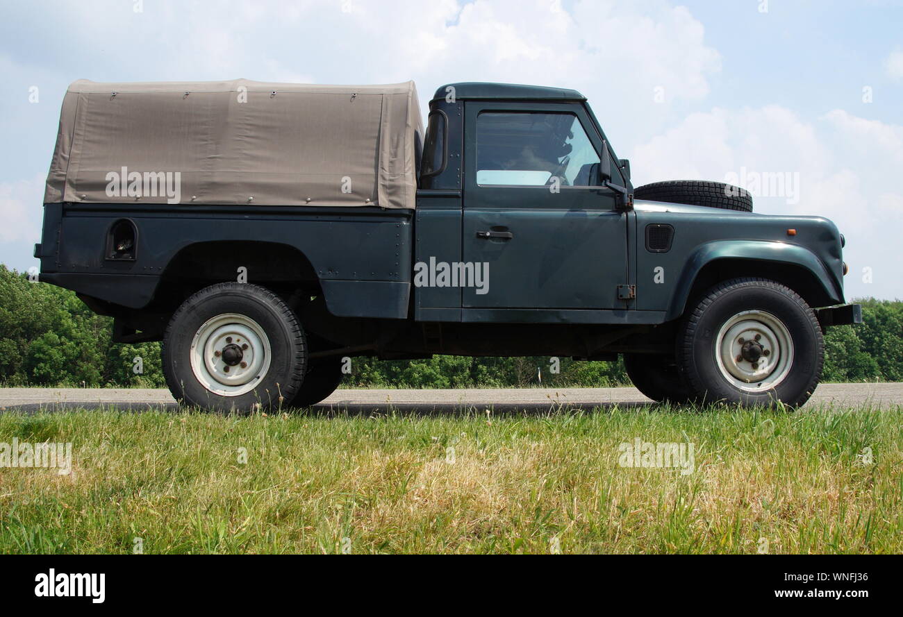 Almere, the Netherlands - June 3, 2017: Land Rover 110 Defender 4C Diesel. Stock Photo