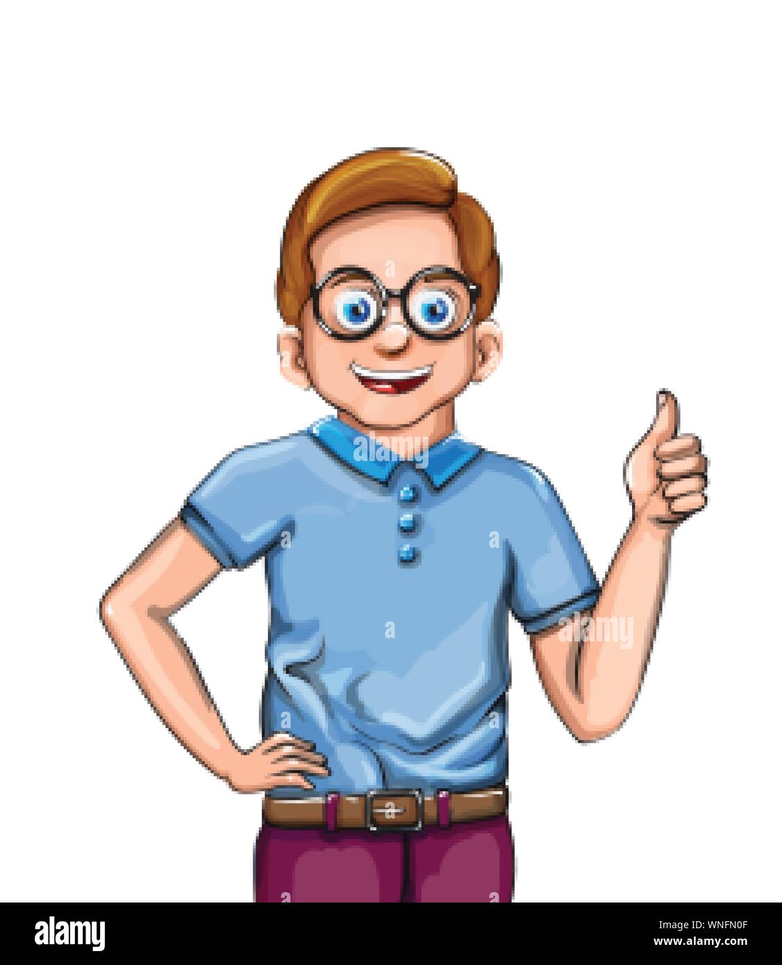 Happy boy smiling Vector cartoon character illustration Stock Vector ...