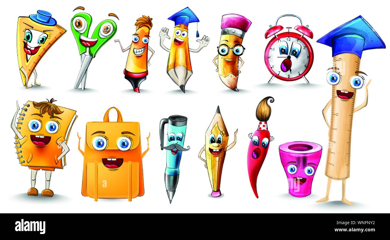 School supplies cartoon Cut Out Stock Images & Pictures - Alamy School supplies cartoon Cut Out Stock Images & Pictures - Alamy