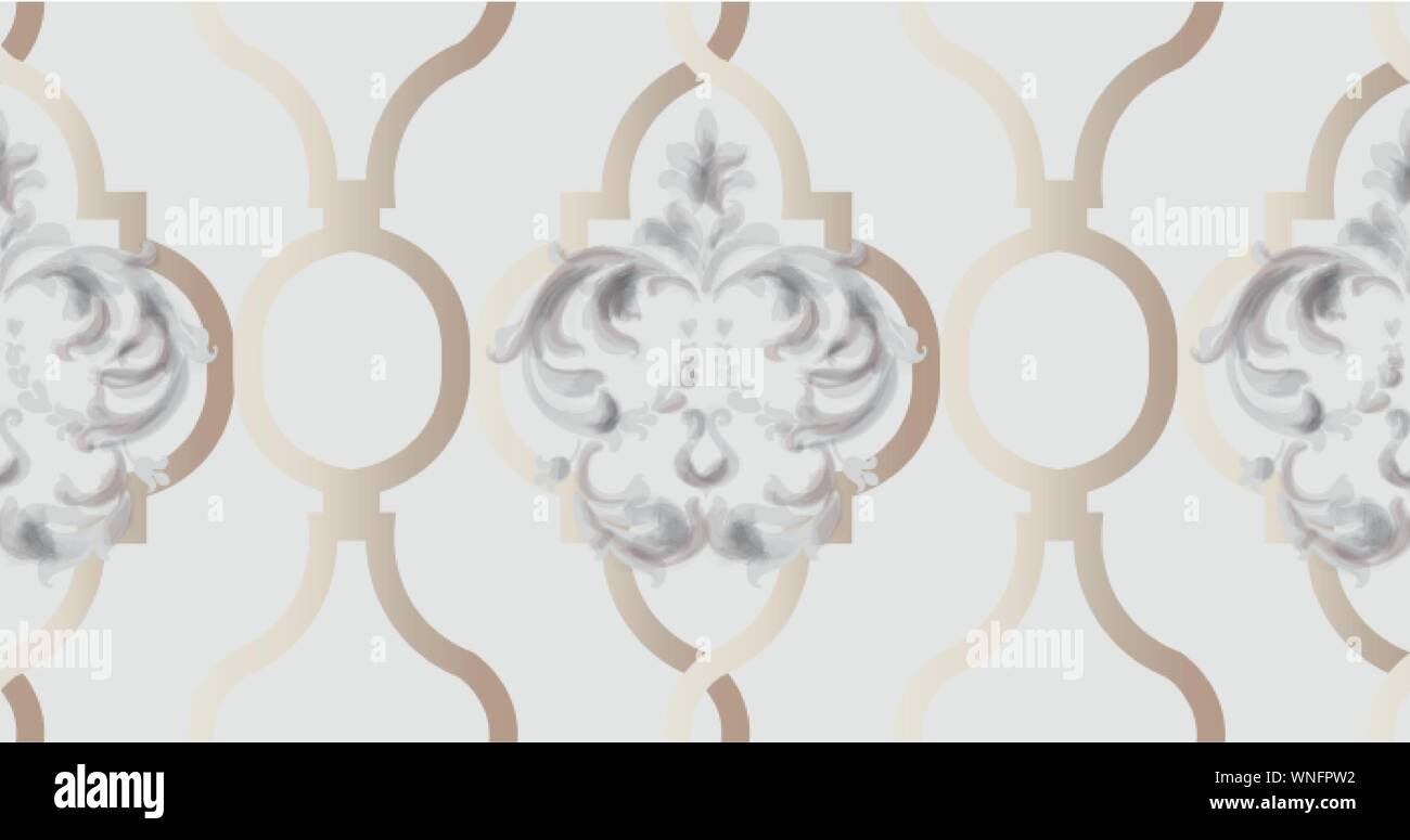 Arabic golden ornament pattern background Vector. Blue glossy color decor Stock Vector