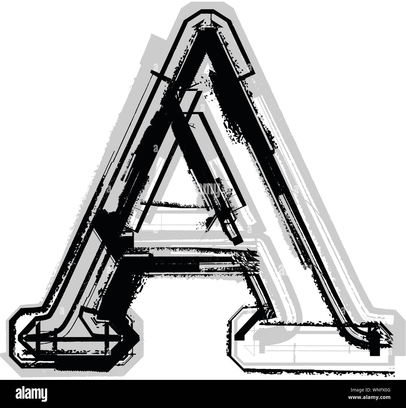 Grunge font. Letter A Stock Vector Image & Art - Alamy