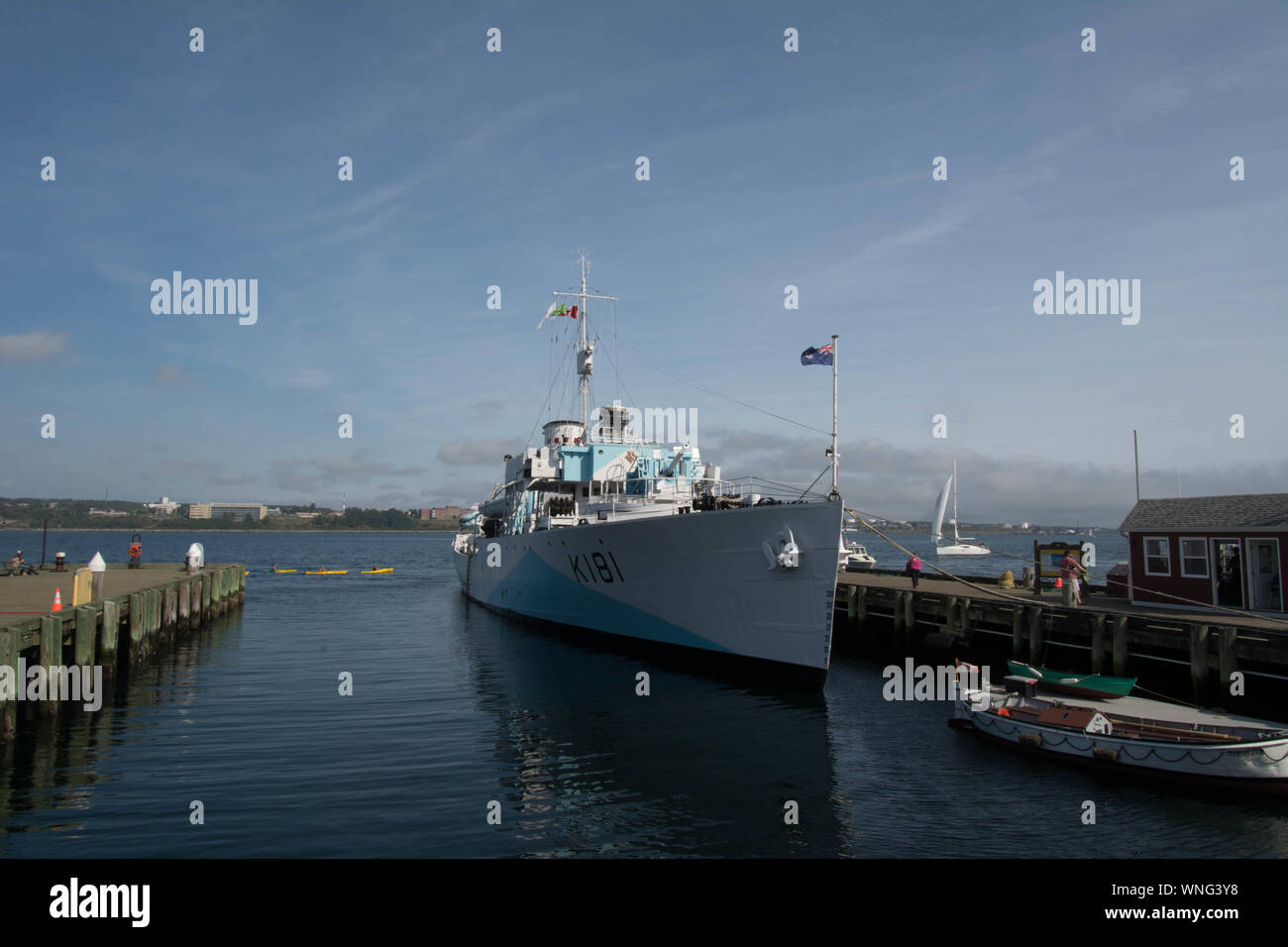 Battle ship Sackville in Halifax harbour Nova Scotia Stock Photo Alamy