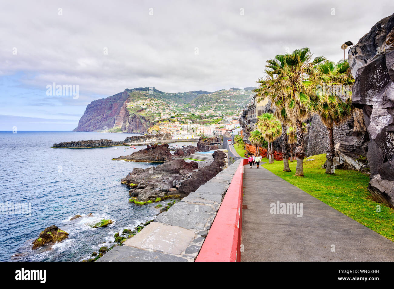 Part of the walk on the promenade from lido of Funchal to Camara de Lobos bay , Madeira Stock Photo