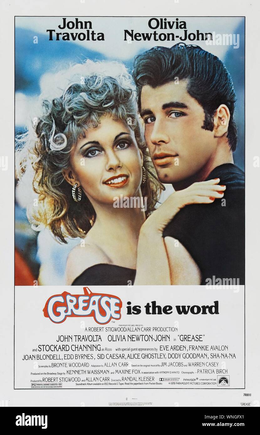 Grease Year : 1978 USA Director : Randal Kleiser Olivia Newton John, John Travolta American poster Stock Photo