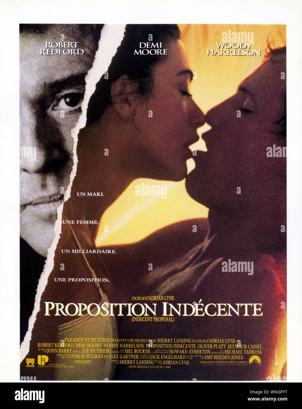 Indecent Proposal  Year: 1993 USA Director: Adrian Lyne Poster (Fr) Stock Photo