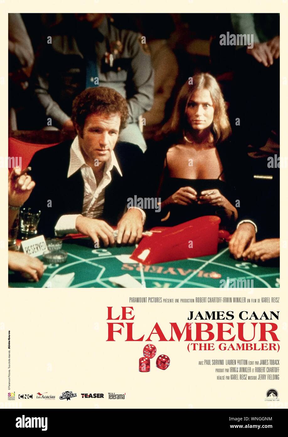 The Gambler Year : 1974 USA Director : Karel Reisz James Caan, Lauren Hutton Poster (Fr) Stock Photo