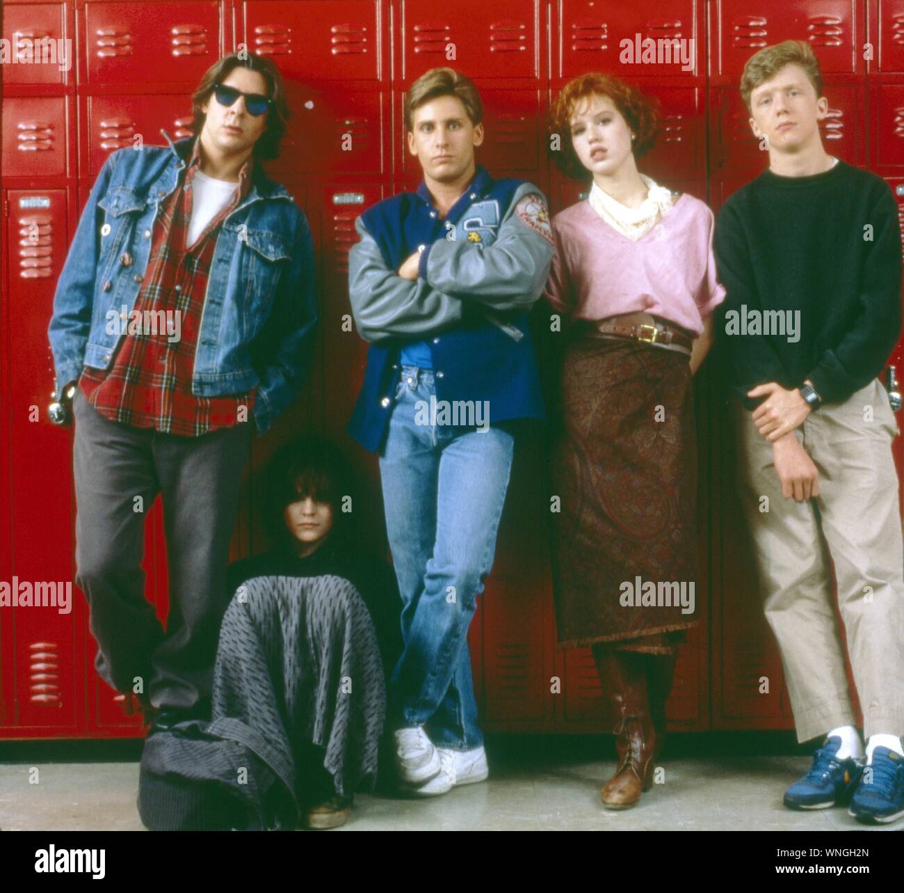 The Breakfast Club Year : 1985 USA Director : John Hughes Molly Ringwald, Emilio Estevez, Anthony Michael Hall, Judd Nelson, Ally Sheedy Stock Photo