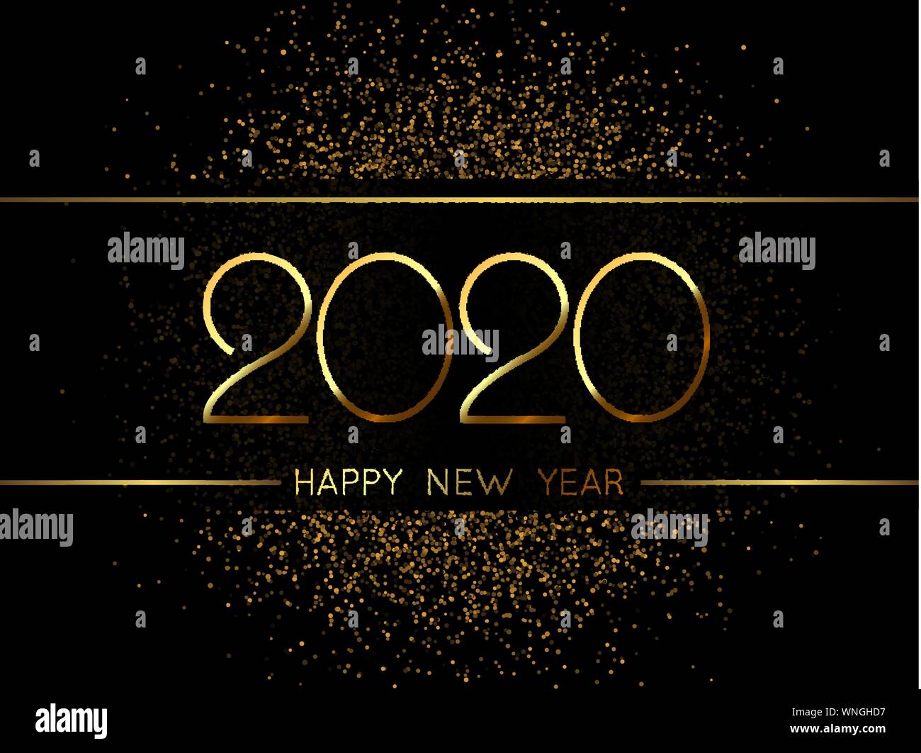 2020 New Year background with gold glitter confetti. Festive premium ...