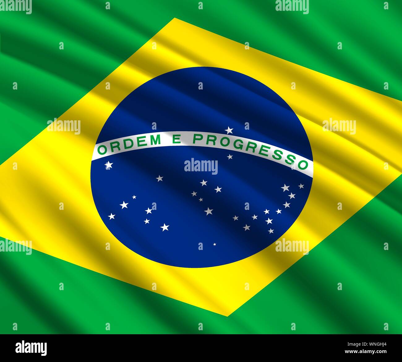 Background with 3d waving flag of Brazil Stock Vector Image &amp; Art - Alamy