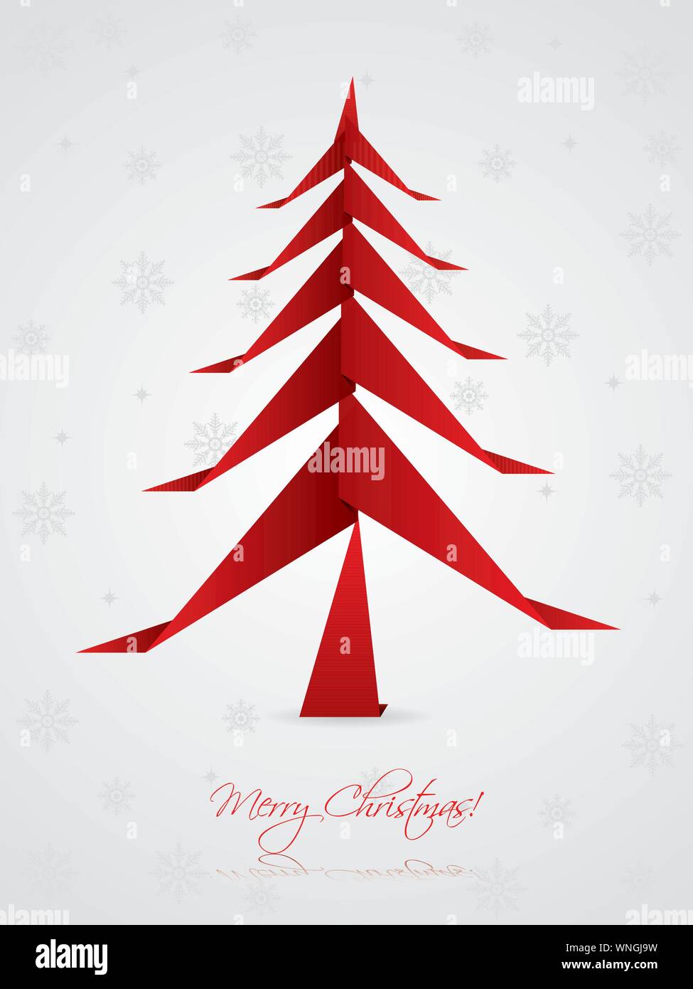 Christmas greeting design with origami tree Stock Vector Image & Art ...