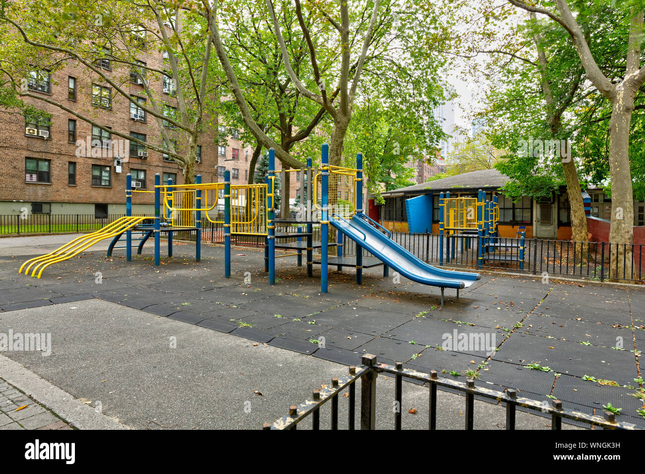 Playground within housing project in America Stock Photo