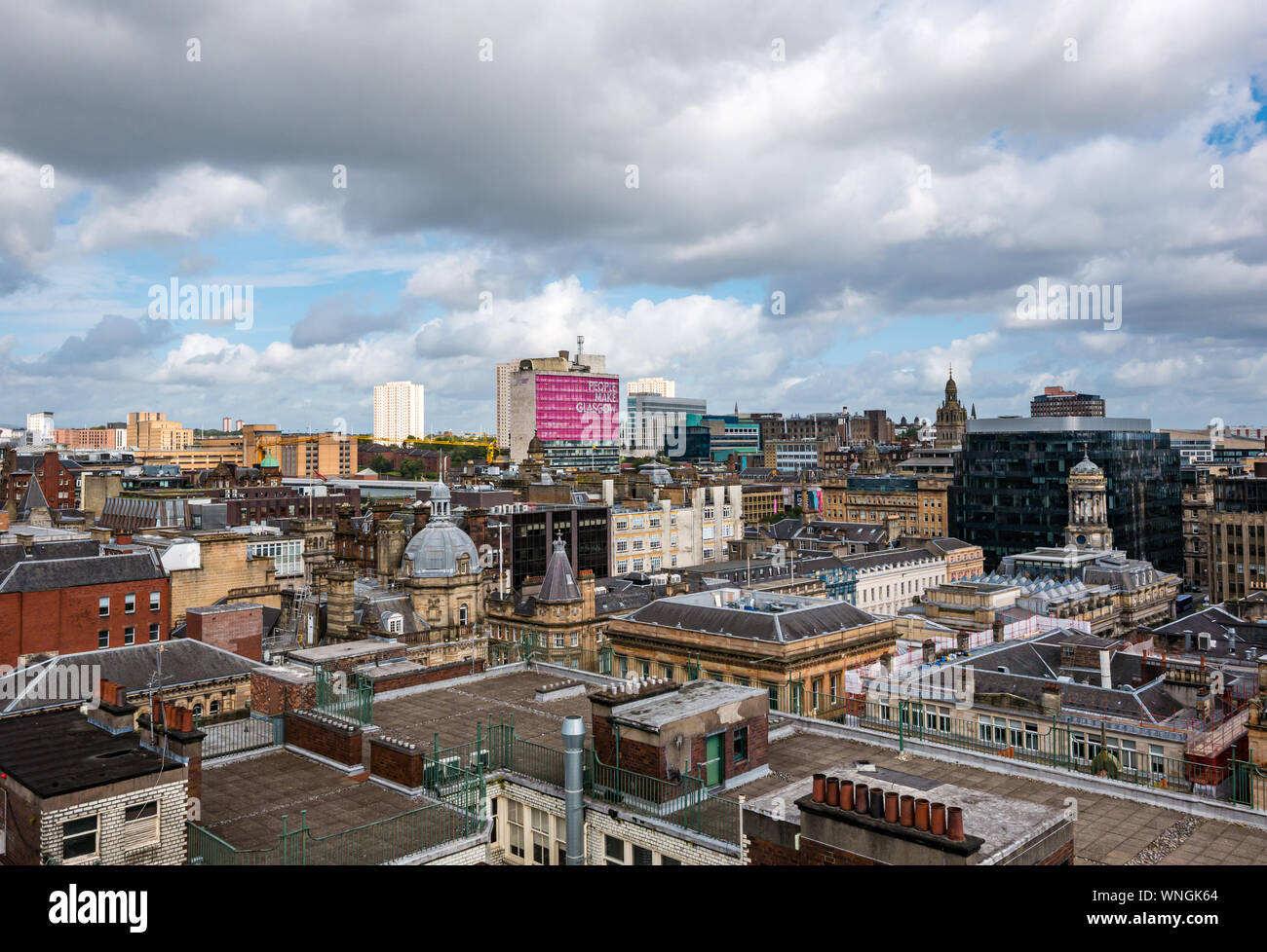 View of city skyline from The Lighthouse tower, including GOMA, Glasgow, Scotland, UK Stock Photo