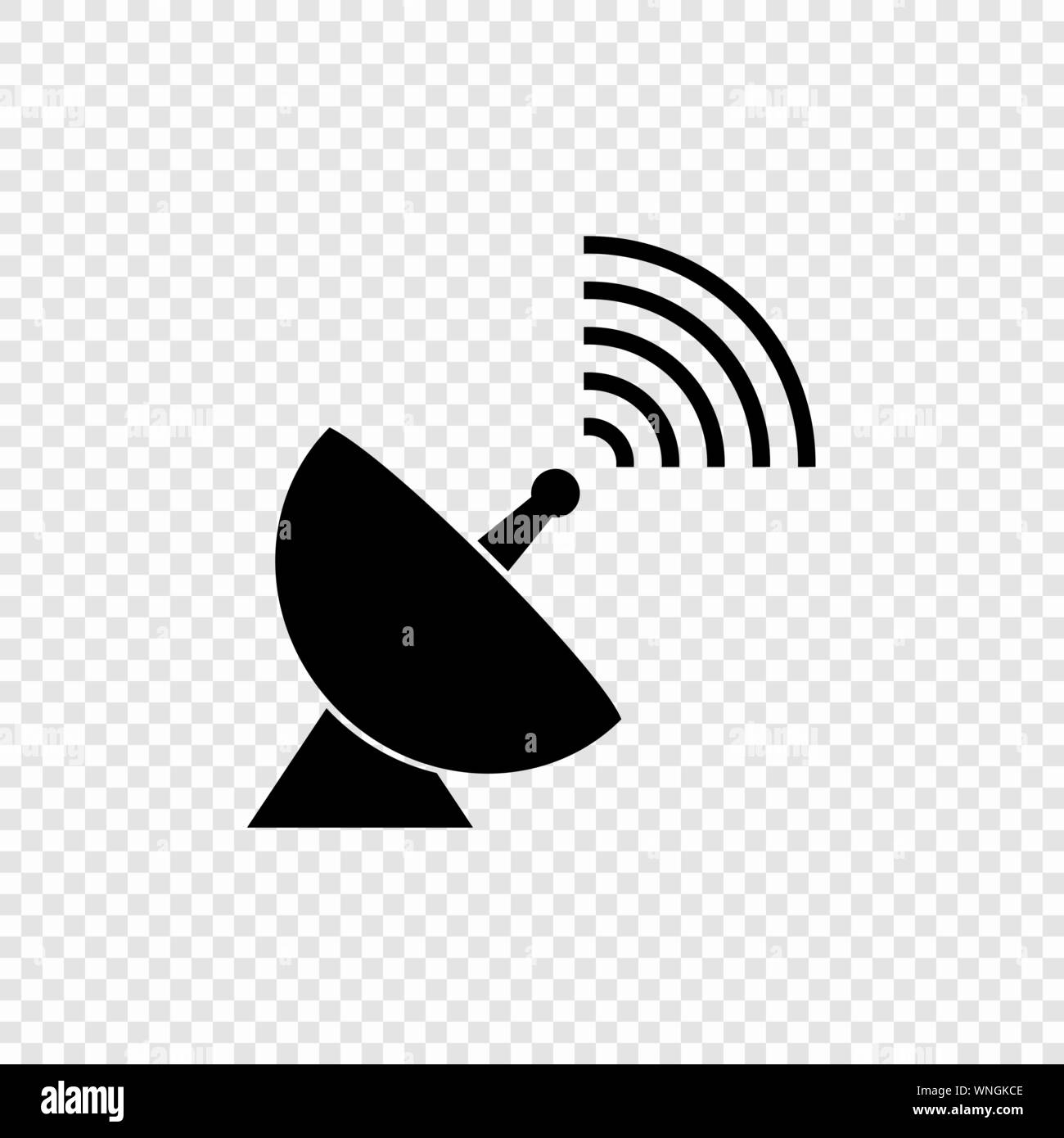 Communication satellite antenna simple vector icon . Template for your
