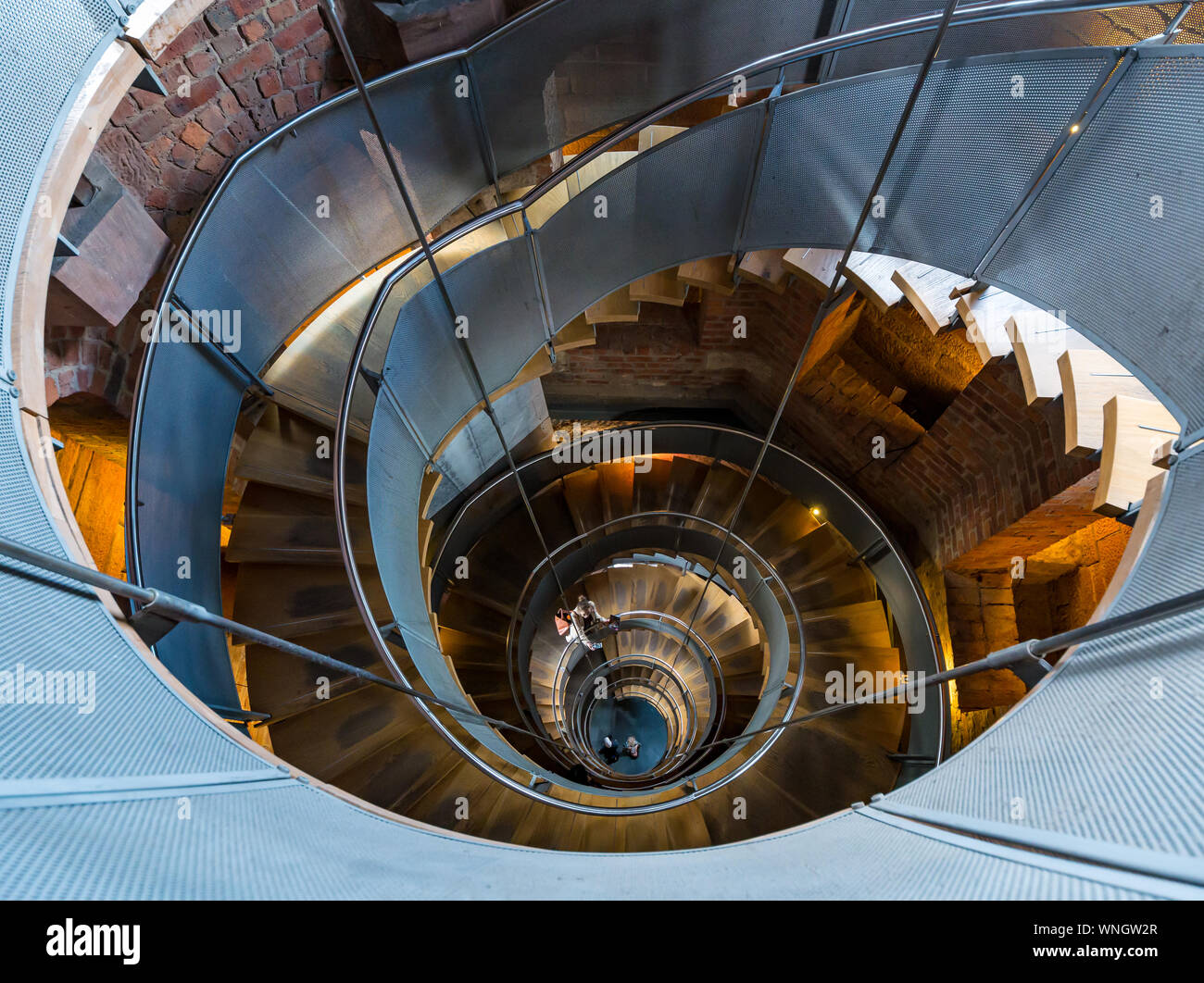 Spiral staircase in former Glasgow Herald tower, now The Lighthouse, Glasgow, Scotland, UK Stock Photo