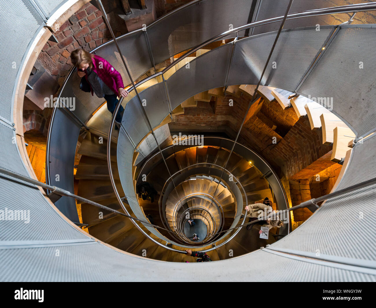 Spiral staircase in former Glasgow Herald tower, now The Lighthouse, Glasgow, Scotland, UK Stock Photo