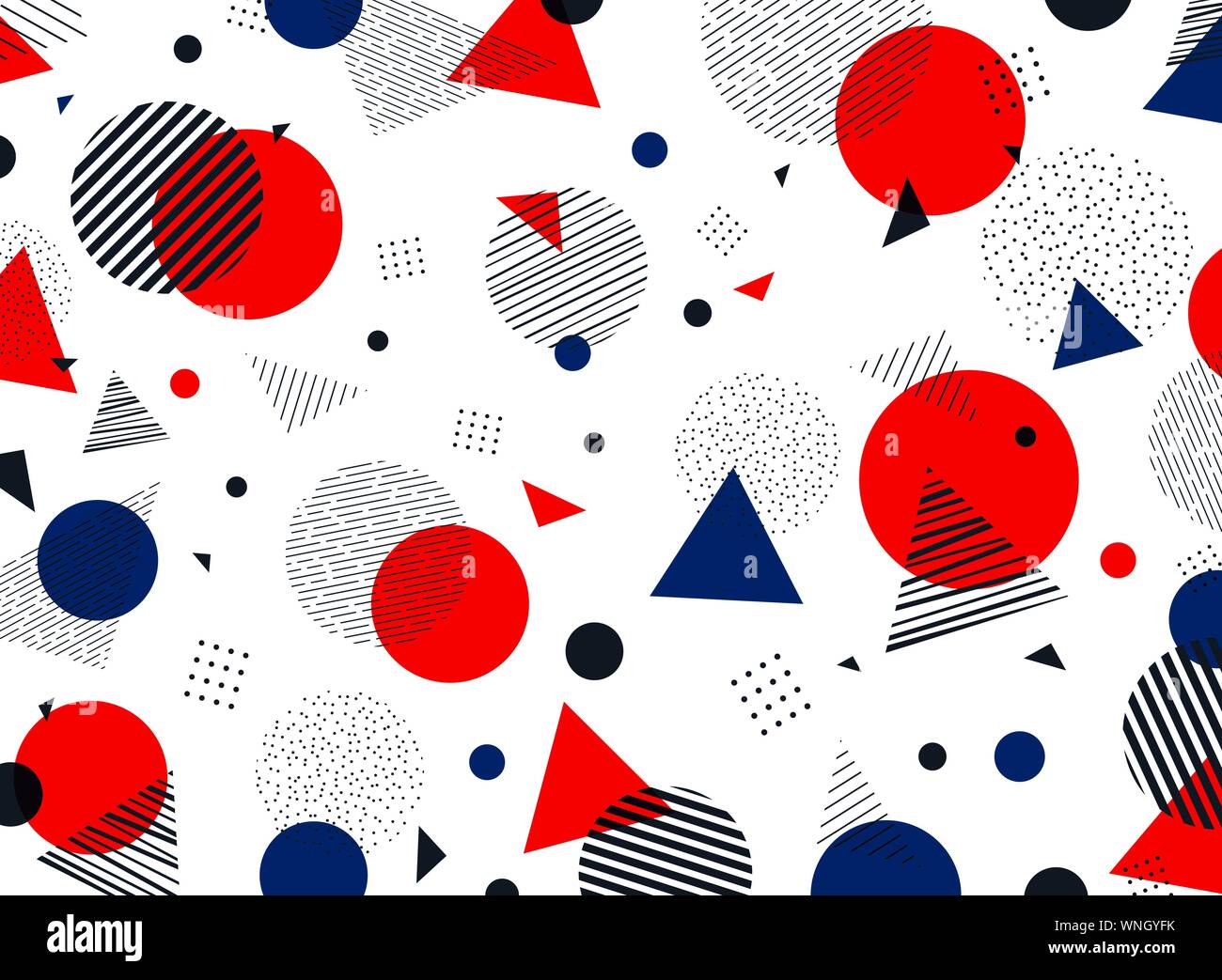 Abstract geometric red blue colors pattern modern decoration. You can use for artwork design, ad, poster, brochure, cover report. illustration vector Stock Vector
